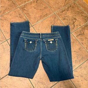 True Religion Women's Dark Blue Straight Leg Jeans